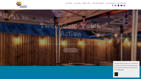 Screenshot of the Tweeddale Youth Action SCIO website
