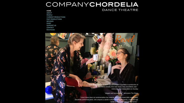 Screenshot of the Company Chordelia website