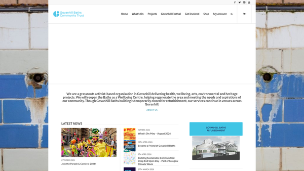 Screenshot of the Govanhill Baths Community Trust website