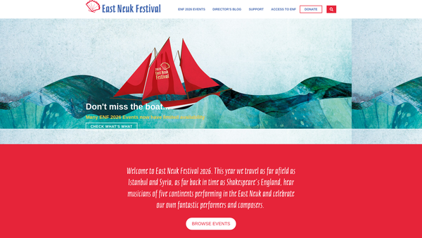 Screenshot of the East Neuk Festival website