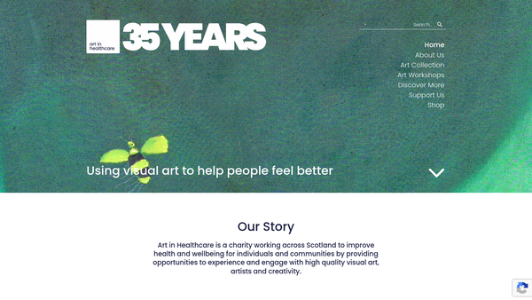 Screenshot of the Art In Healthcare website