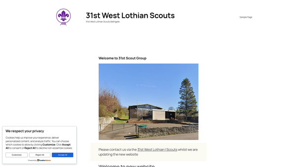Screenshot of the 31st West Lothian Scout Group website