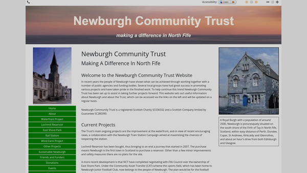 Screenshot of the Newburgh Community Trust website