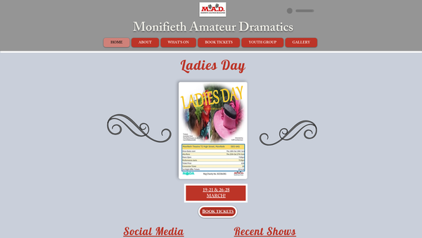 Screenshot of the Monifieth Amateur Dramatics website
