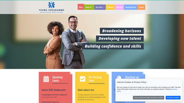 Screenshot of the Young Programme Limited website