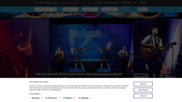 Screenshot of the The Buccleuch Centre website