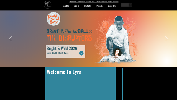 Screenshot of the Lyra website