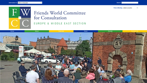 Screenshot of the Friends World Committee For Consultation Europe & Middle East Section website