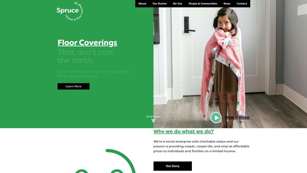 Screenshot of the Spruce Carpets Ltd website