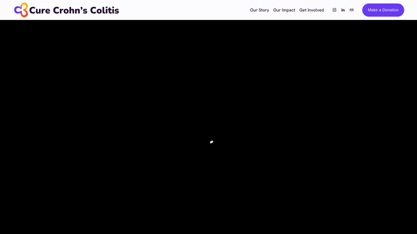Screenshot of the Cure Crohn's Colitis website