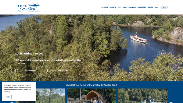 Screenshot of the Steamship Sir Walter Scott Trust website