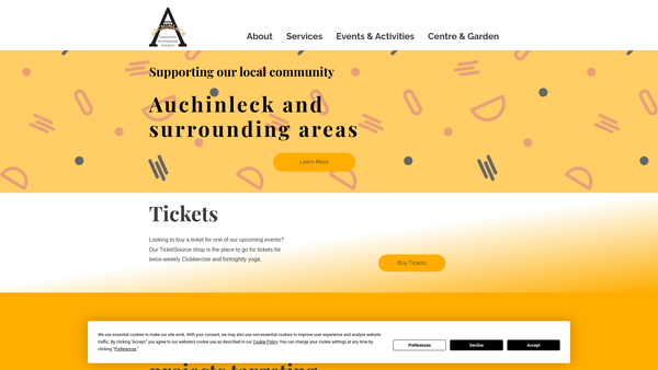 Screenshot of the Auchinleck Community Development Initiative website