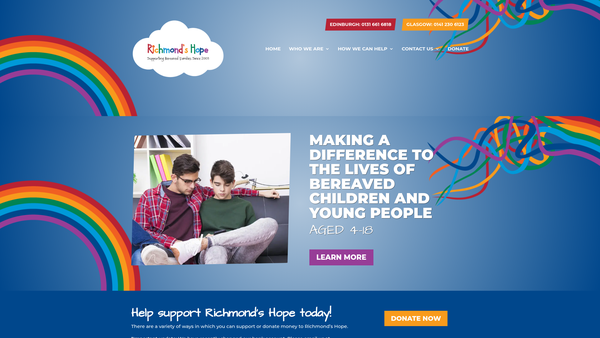 Screenshot of the Richmond's Hope website