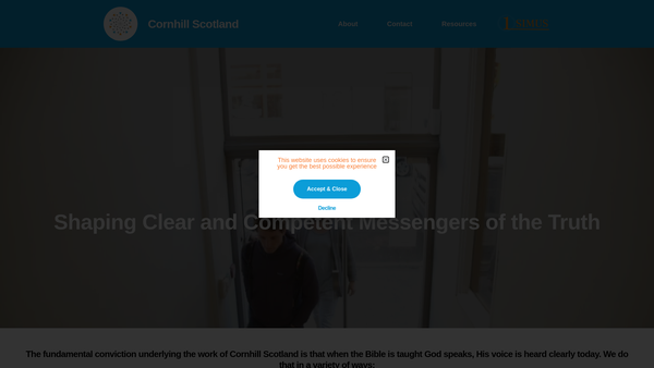 Screenshot of the Cornhill Scotland website