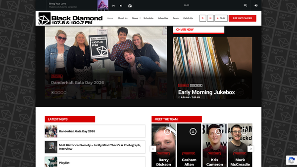 Screenshot of the Midlothian Community Media Association website