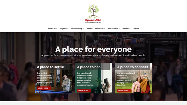 Screenshot of the Rowan Alba website