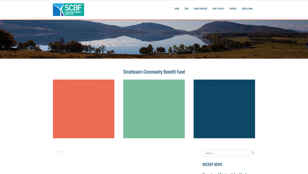 Screenshot of the Strathnairn Community Benefit Fund Limited website