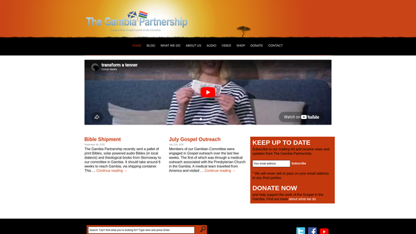 Screenshot of the The Gambia Partnership website
