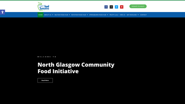 Screenshot of the North Glasgow Community Food Initiative website