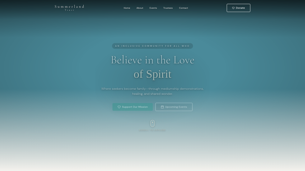 Screenshot of the Summerland Trust website