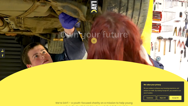 Screenshot of the Day1 Ltd website