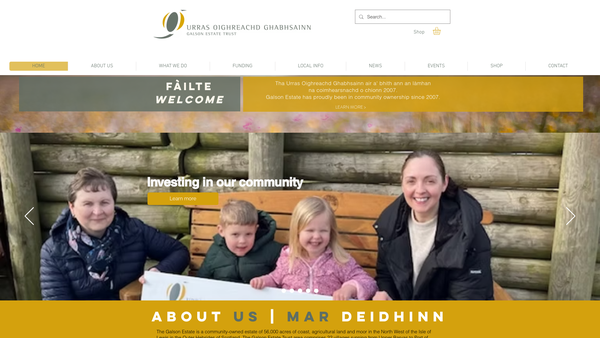 Screenshot of the Urras Oighreachd Ghabhsainn website