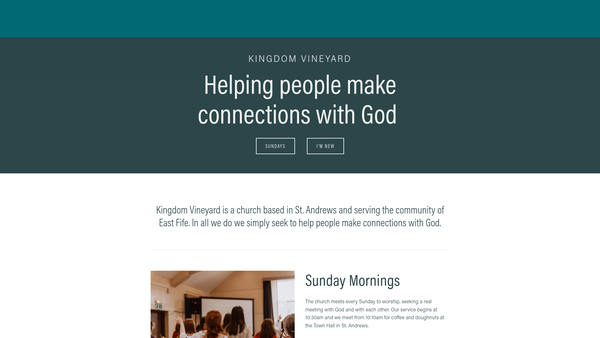 Screenshot of the Kingdom Vineyard (East Fife) website