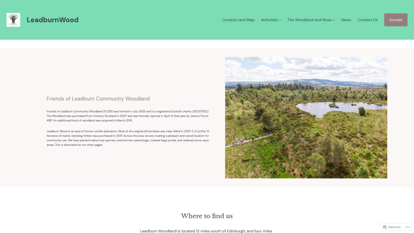 Screenshot of the Friends Of Leadburn Community Woodland website