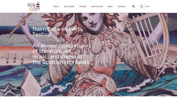 Screenshot of the Nairn Book & Arts Festival website