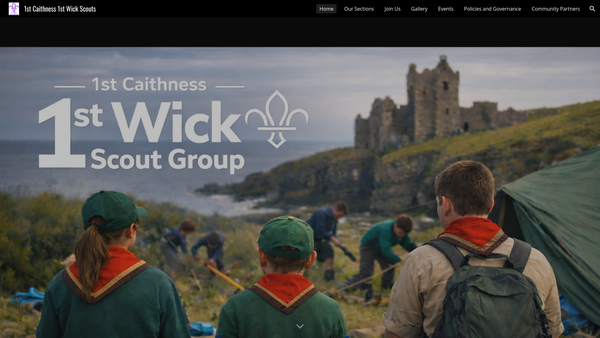 Screenshot of the 1st Caithness, 1st Wick Scouts website