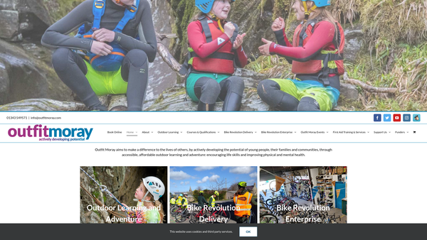 Screenshot of the Outf!t-Moray website