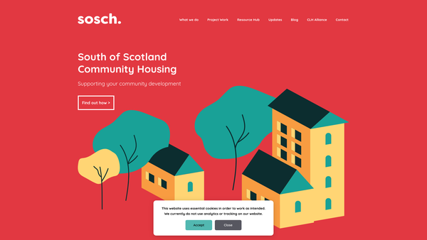 Screenshot of the South of Scotland Community Housing website