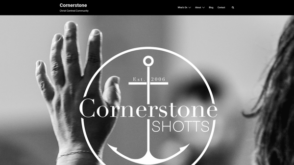Screenshot of the Cornerstone Christian Ministries / Fellowship website