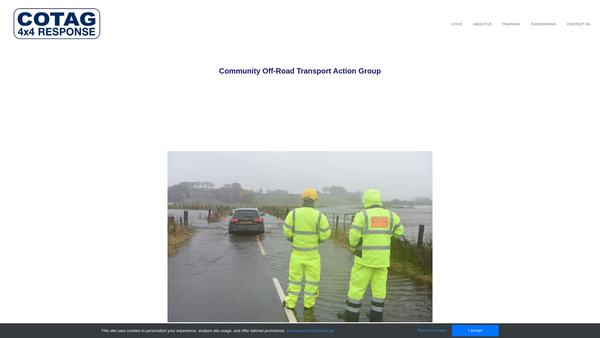 Screenshot of the COTAG 4x4 Response website