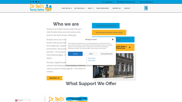 Screenshot of the Dr Bell's Family Centre website