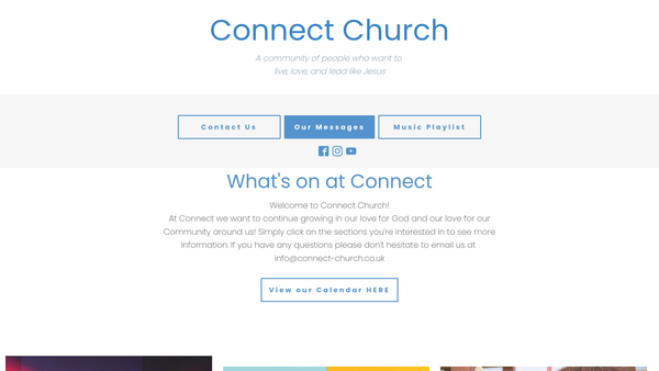 Screenshot of the Connect Church, Paisley website