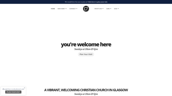 Screenshot of the C7 Church website