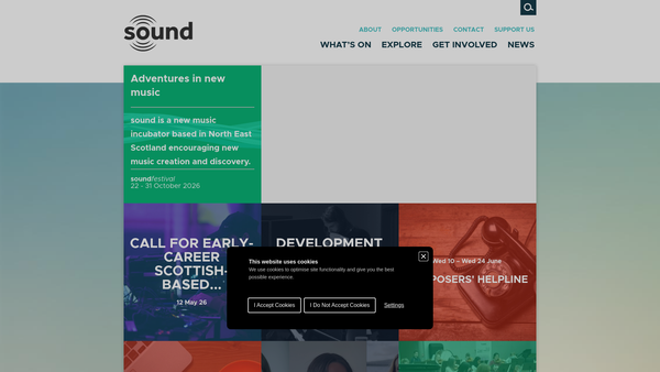 Screenshot of the sound festival website