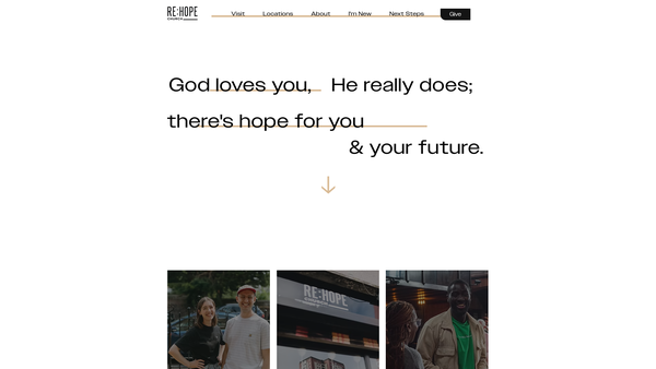 Screenshot of the Re:Hope Next Generation Bible Church website