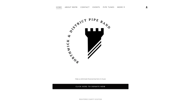 Screenshot of the Borthwick & District Pipe Band website