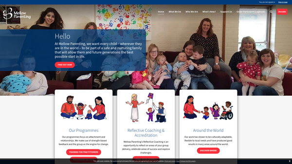 Screenshot of the Mellow Parenting Limited website