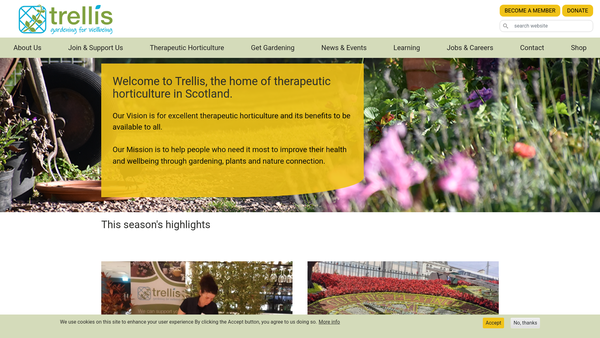Screenshot of the Trellis Scotland website
