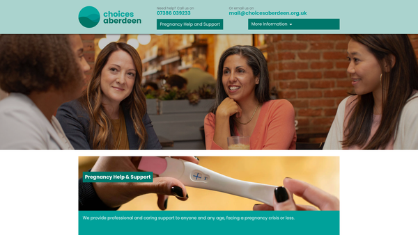 Screenshot of the Choices Aberdeen Ltd website