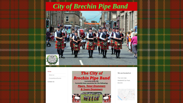 Screenshot of the The City of Brechin Pipe Band website