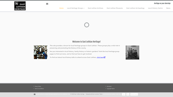 Screenshot of the Gullane & Dirleton History Society website