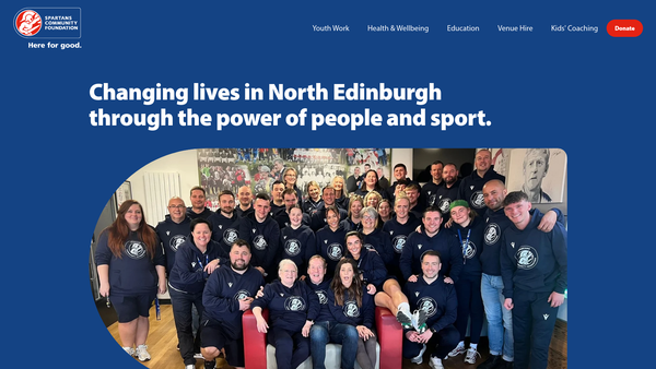 Screenshot of the Spartans Community Foundation website