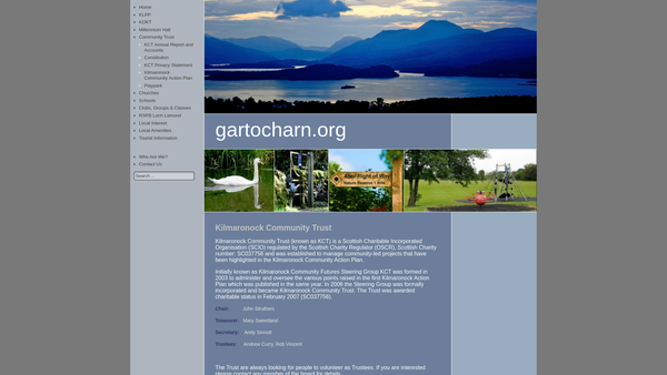 Screenshot of the Kilmaronock Community Trust website