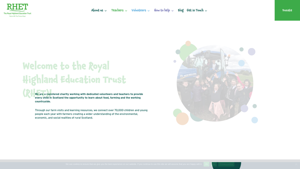 Screenshot of the Rhet Highland Countryside Initiative website