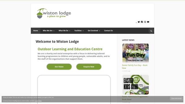 Screenshot of the Wiston Lodge website