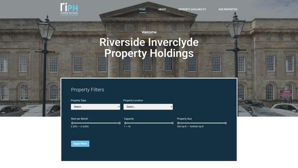Screenshot of the Riverside Inverclyde website